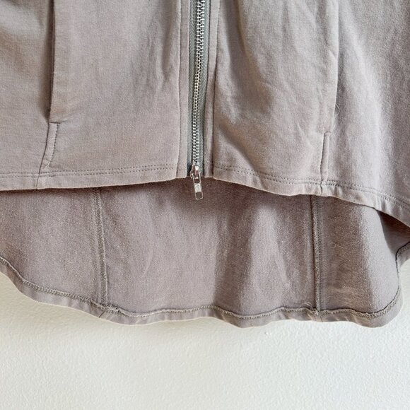 Mur Mur Hi-Low Zipper Hoodie Full Zip Sweatshirt - Picture 4 of 9